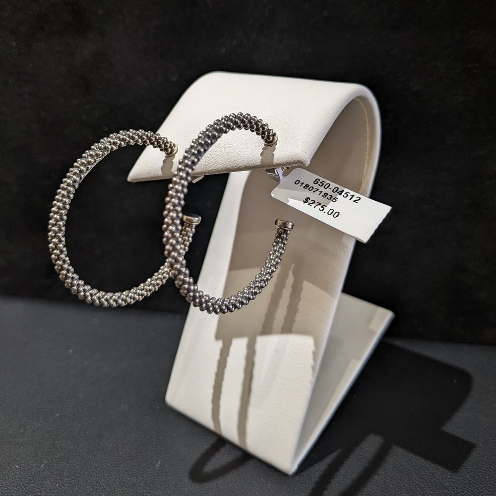 LAGOS Sterling Silver Signature Caviar Hoop earrings